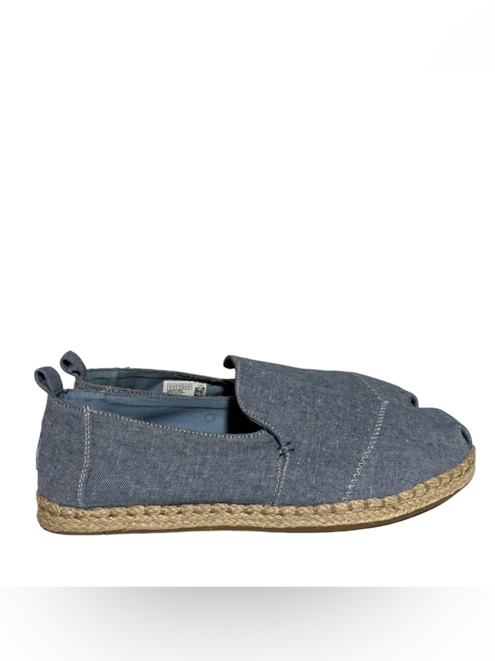 Toms Blue Chambray Denim Espadrille Alpargatas 10 - Picture 4 of 12